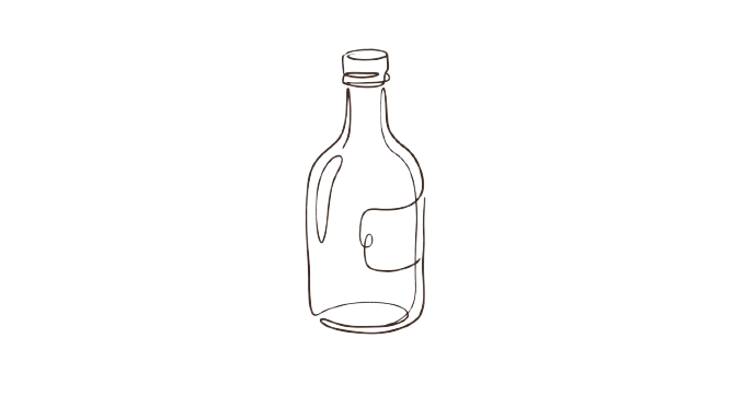 Hand-drawn syrup bottle illustration