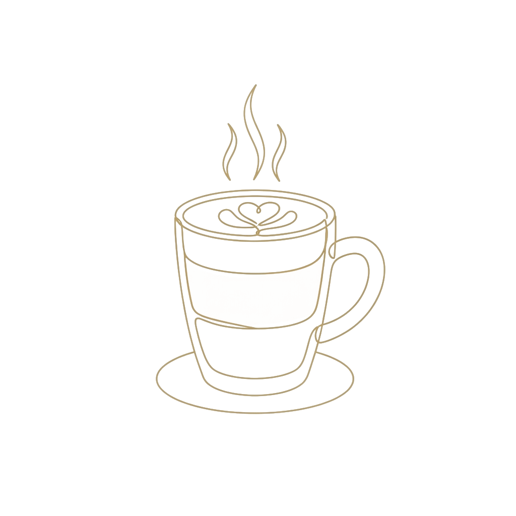 Hand-drawn latte illustration